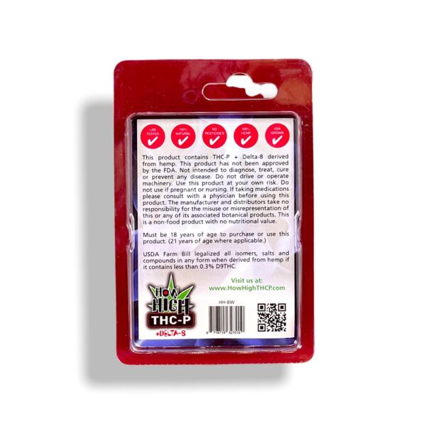 HOW HIGH THC-P D8 CARTRIDGE 1G HYBRID - BLUE WIDOW - Image 2
