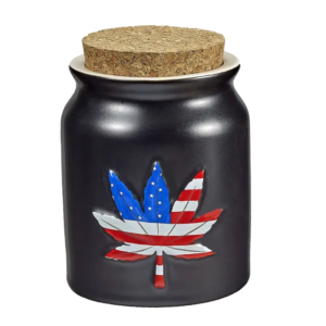 FASHION CRAFT  STASH JAR – PATRIOTIC LEAF