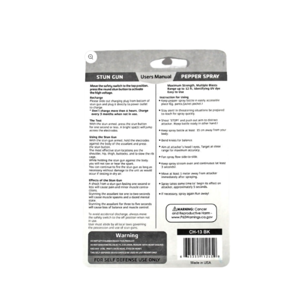 STUN GUN PLUS PEPPER SPRAY - BLACK - Image 3