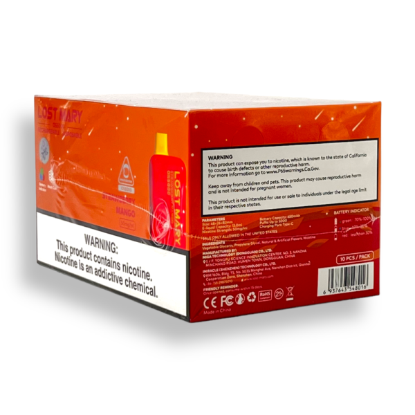 LOST MARY OS5000 5% SALT NIC DISPOSABLE - STRAWBERRY MANGO - Image 2