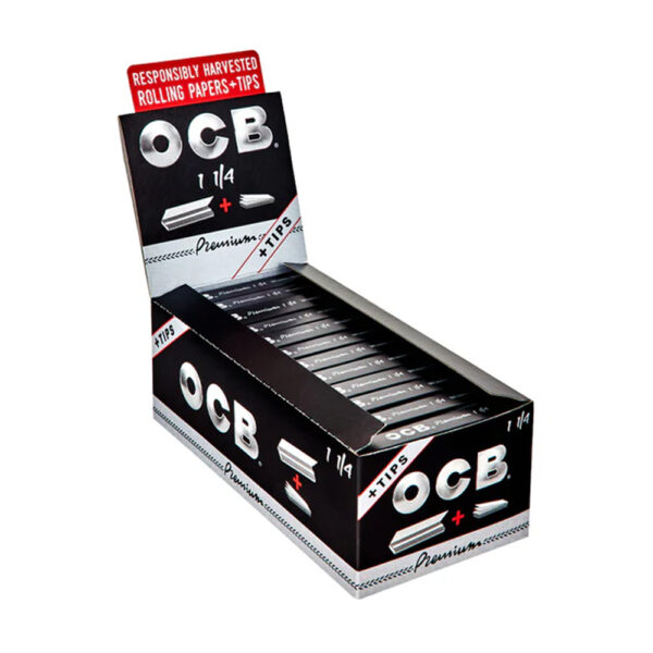 OCB PREMIUM 1 1/4 ROLLING PAPERS  W/TIPS
