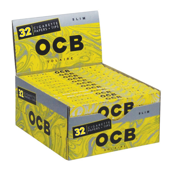 OCB SOLAIRE SLIM ROLLING PAPERS  W/TIPS
