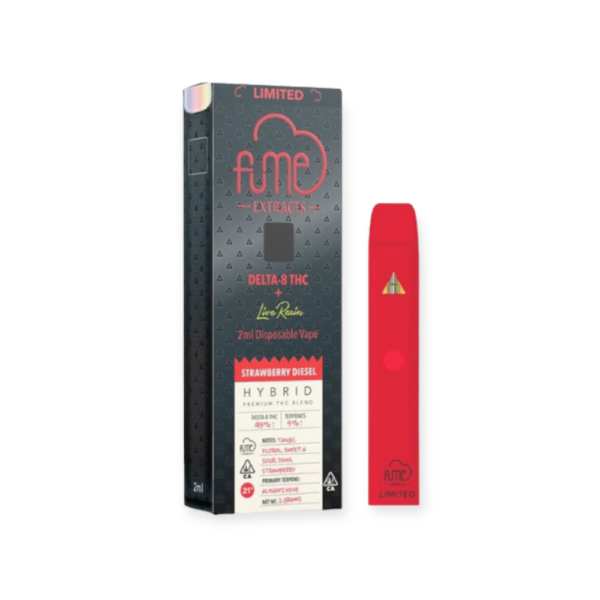 FUME LIMITED D8-THC 2ML DISPOSABLE HYBRID - STRAWBERRY DIESEL