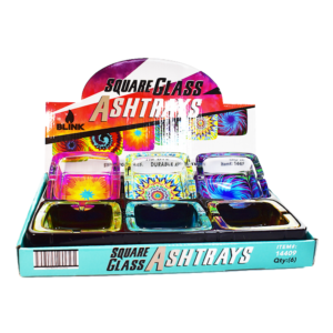 BLINK SQUARE GLASS ASHTRY – SKULLS