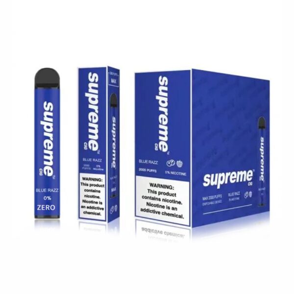 SUPREME CIG ZERO 0% NIC DISPOSABLE - BLUERAZZ