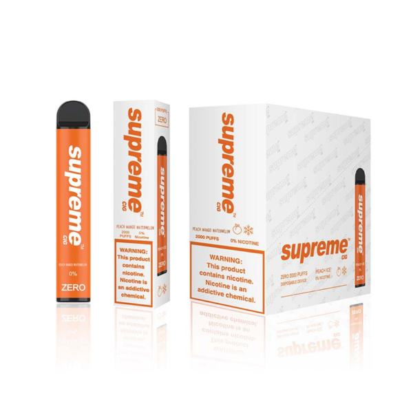 SUPREME CIG ZERO 0% NIC DISPOSABLE - PEACH MANGO WATERMELON