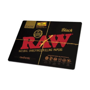 RAW CHANGE MAT – BLACK Large change mat w/ metallic RAW Black graphic