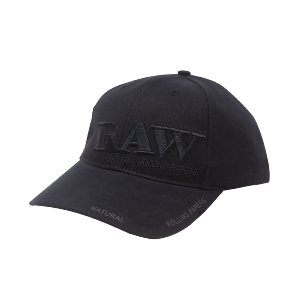 RAW BRIM SNAP HAT W/ POKER - BLACK ON BLACK