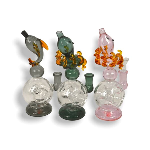 GLASS WATER PIPE 8" DOLPHIN STYLE