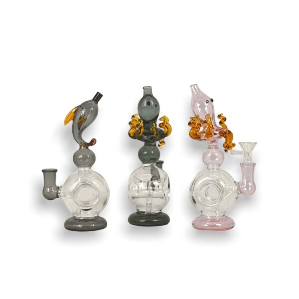 GLASS WATER PIPE 8" DOLPHIN STYLE - Image 2
