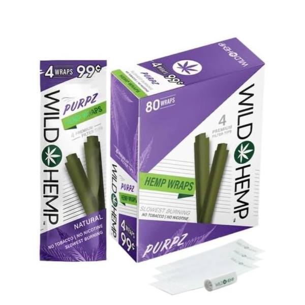 WILD  HEMP W/ FILTER TIP 4/0.99 WRAPS - PURPZ