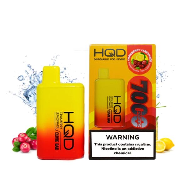 HQD CUVIE BAR 5% NIC DISPOSABLE  - CRNBRY LEMONADE