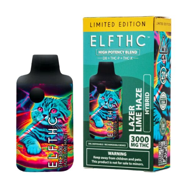 ELF THCA 3000MG DISPOSABLE  HYBRID - LAZER LIME HAZE