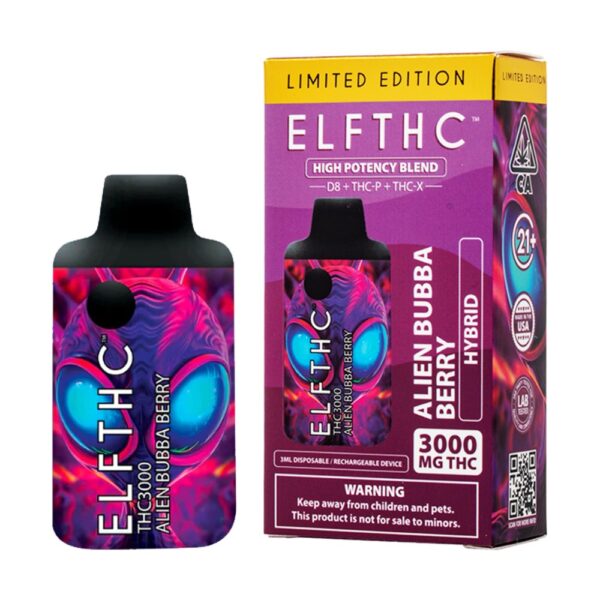 ELF THCA 3000MG DISPOSABLE  HYBRID - ALIEN BUBBA BERRY