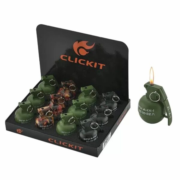 CLICKIT GRENADE FLAME TORCH W/ SOUND