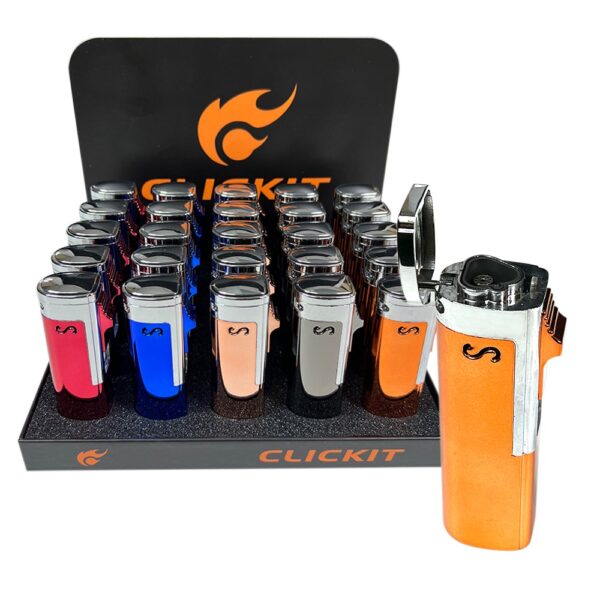 CLICKIT S TRIPLE JET SHINY TORCH LIGHTER