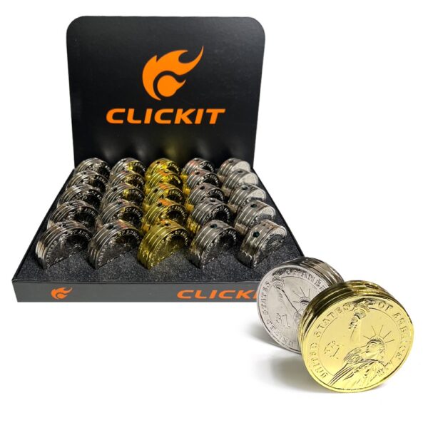 CLICKIT DOLLAR COIN FLAME LIGHTER