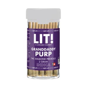 LIT! THC DIAMOND 2G PREROLLS – GRANDADDY PURP