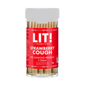LIT! THC DIAMOND 2G PREROLLS – STRAWBERRY COUGH