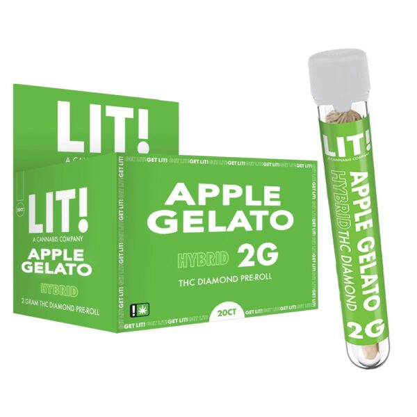 LIT! THC DIAMOND 2G PREROLLS HYBRID - APPLE GELATO
