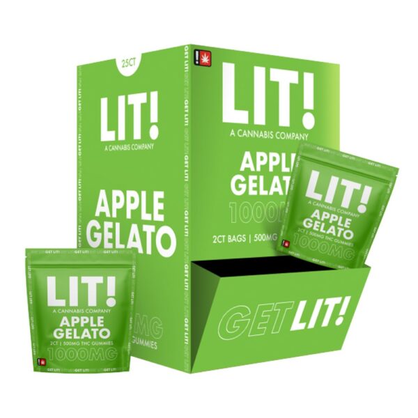 LIT! THC DIAMOND 500MG 2CTS GUMMIES - APPLE GELATO