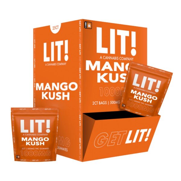 LIT! THC DIAMOND 500MG 2CTS GUMMIES - MANGO KUSH