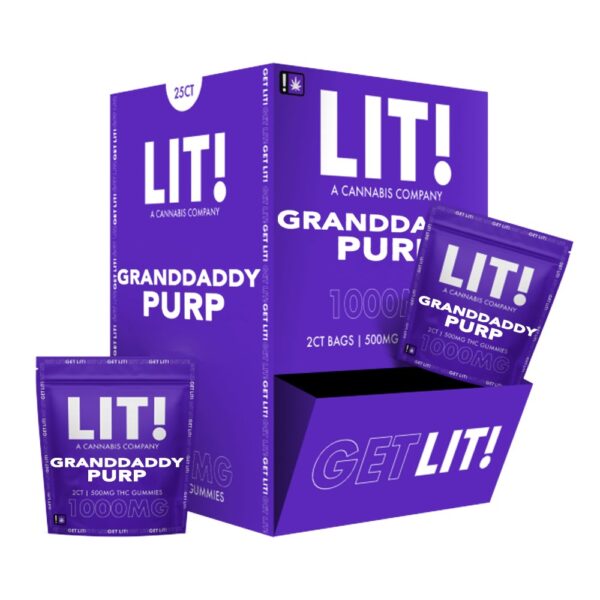 LIT! THC DIAMOND 500MG 2CTS GUMMIES - GRANDADDY PURP