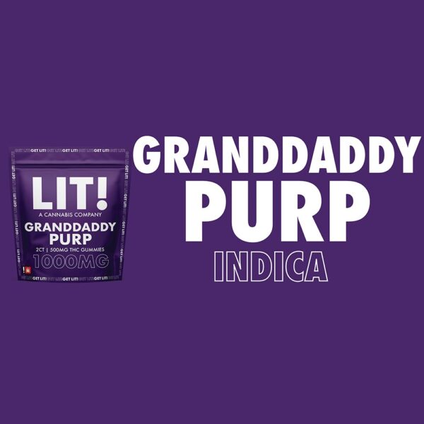 LIT! THC DIAMOND 500MG 2CTS GUMMIES - GRANDADDY PURP - Image 2