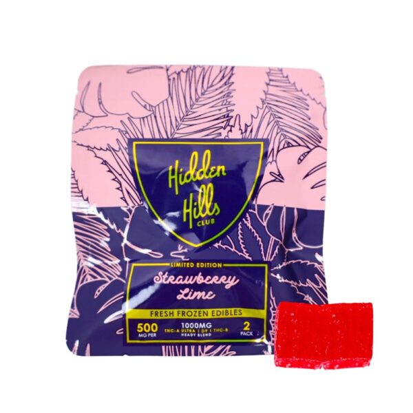 HIDDEN HILLS HEADY BLEND THCA/D9/B 1000MG 2CTS GUMMIES - STRAW LIME