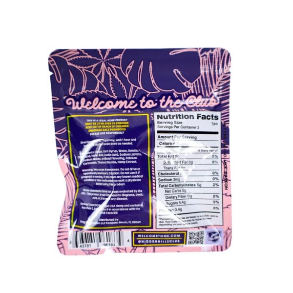 HIDDEN HILLS HEADY BLEND THCA/D9/B 1000MG 2CTS GUMMIES - STRAW LIME - Image 2