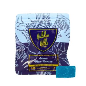 HIDDEN HILLS HEADY BLEND THCA/D9/B 1000MG 2CTS GUMMIES – SOUR BLUE RAZZ