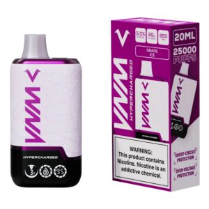 VNM HYPER CHARGED 5% NIC 25000PUFFS DISPOSABLE – GRAPE ICE