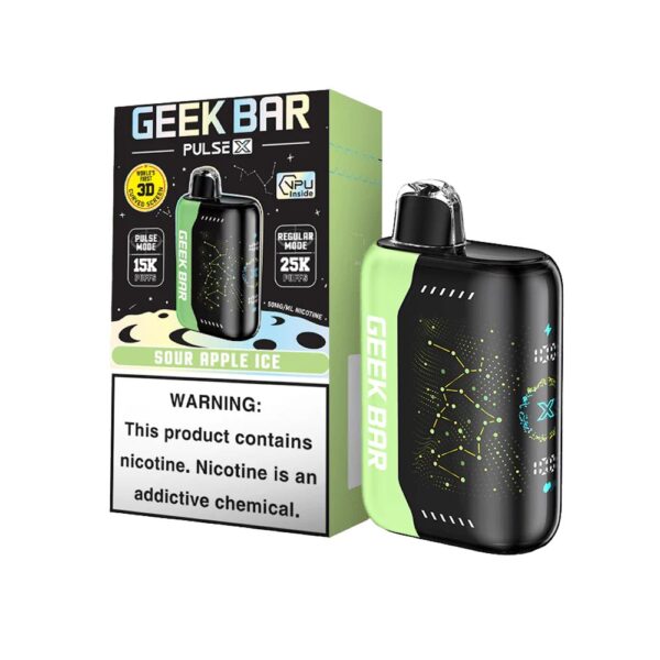 GEEK BAR PULSE X 5% NIC 25000 PUFFS DISPOSABLE - SOUR APPLE ICE