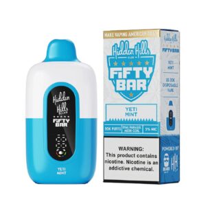 HIDDEN HILLS FIFTY BAR 5%NIC 20000PUFFS DISPOSABLE – YETI MINT