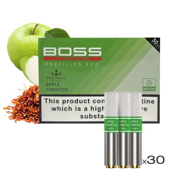 BOSS VAPOR ONE 30MG NIC PREFILLED POD - APPLE TOBACCO