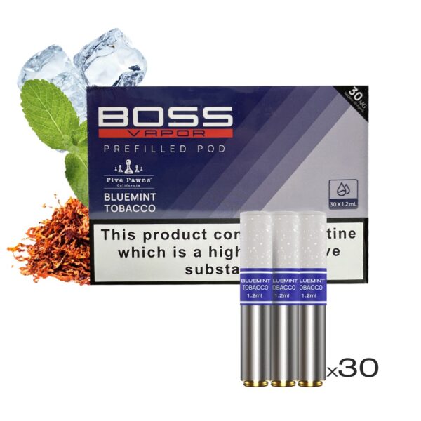 BOSS VAPOR ONE 30MG NIC PREFILLED POD - BLUEMINT TOBACCO