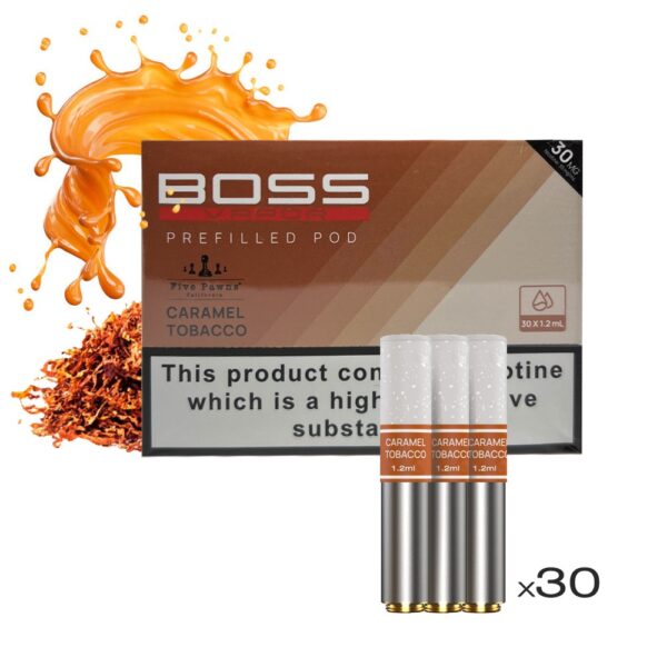 BOSS VAPOR ONE 30MG NIC PREFILLED POD - CARAMEL TOBACCO