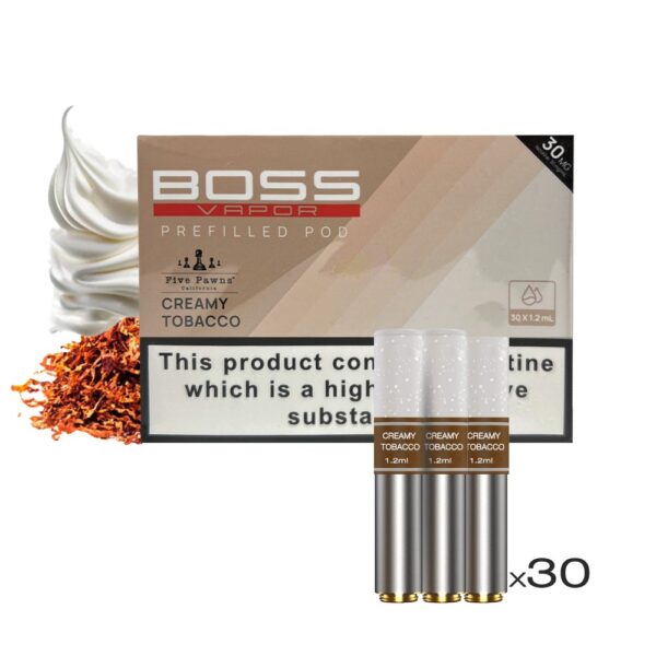 BOSS VAPOR ONE 30MG NIC PREFILLED POD - CREAMY TOBACCO