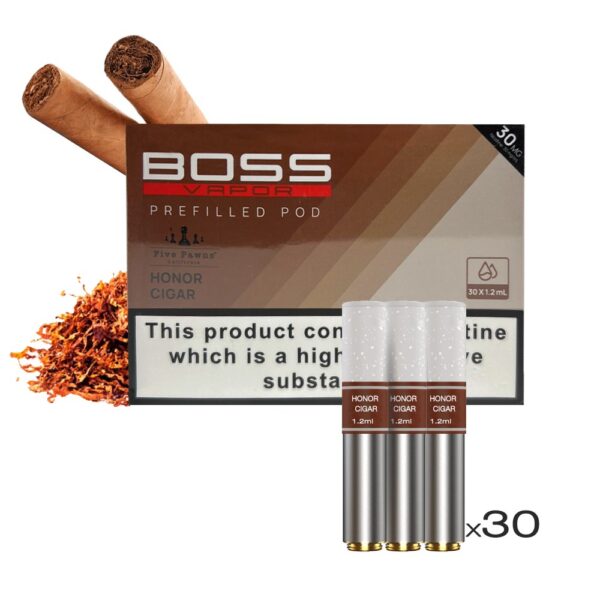 BOSS VAPOR ONE 30MG NIC PREFILLED POD - HONOR CIGAR
