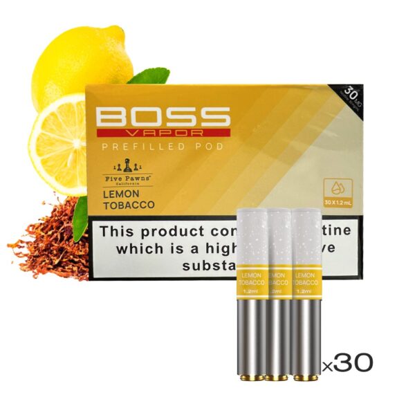 BOSS VAPOR ONE 30MG NIC PREFILLED POD - LEMON TOBACCO