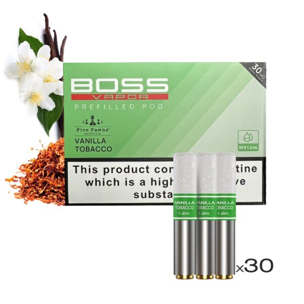 BOSS VAPOR ONE 30MG NIC PREFILLED POD - VANILLA TOBACCO