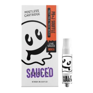 HALF BAK’D SAUCE’D EXOTIX THC-P 2G CARTRIDGE INDICA – PB&J SOUFFLE