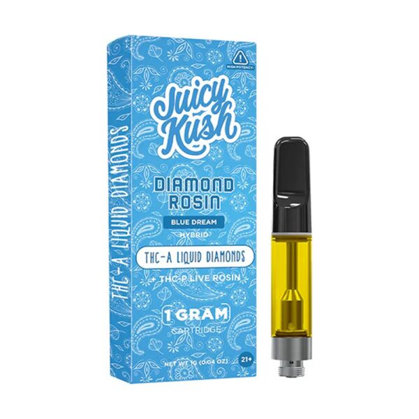JUICY KUSH THCA/THCP /D8 LIVE RESIN 1G CARTRIDGE HYBRID - BLUE DREAM