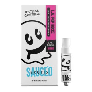 HALF BAK’D SAUCE’D EXOTIX THC-P 2G CARTRIDGE SATIVA – LA POP ROCKZ