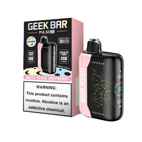 GEEK BAR PULSE X 5% NIC 25000 PUFFS DISPOSABLE - WHITE PEACH RASP