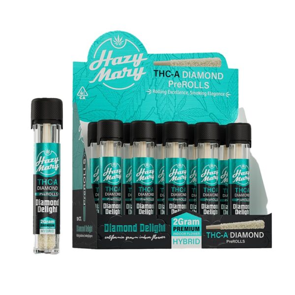 HAZY MARY THCA 2G PRE ROLLS HYBRID - DIAMOND DELIGHT