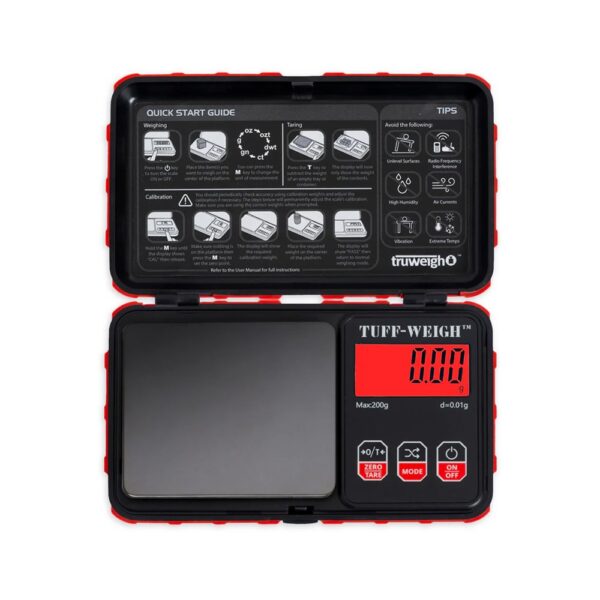 TRUWEIGH TUFF WEIGH MINI 200GX0.01G DIGITAL SCALE - BLACK/RED