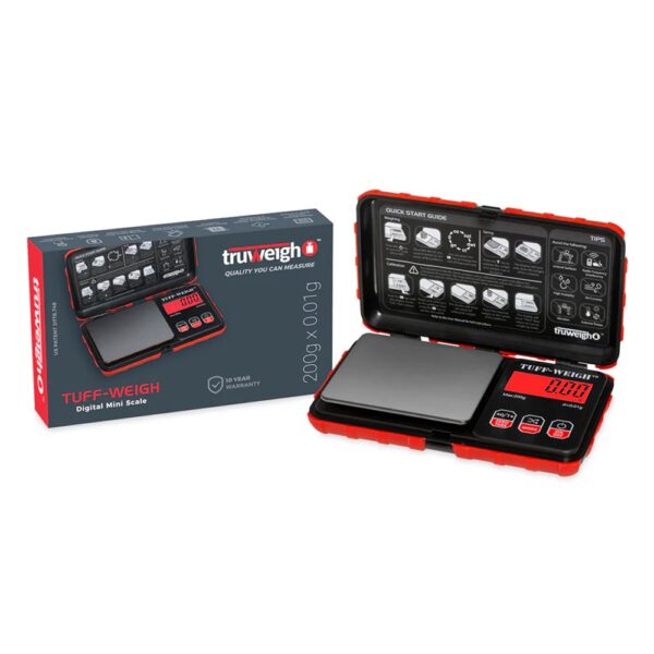 TRUWEIGH TUFF WEIGH MINI 200GX0.01G DIGITAL SCALE - BLACK/RED - Image 3