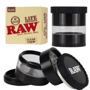 RAW CLEAR MODULAR REBUILDABLE GRINDER – BLACK