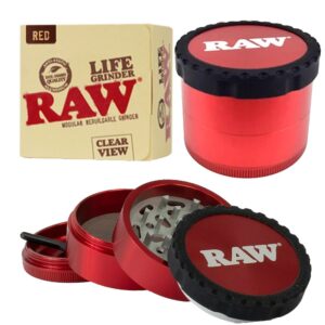 RAW CLEAR MODULAR REBUILDABLE GRINDER – RED